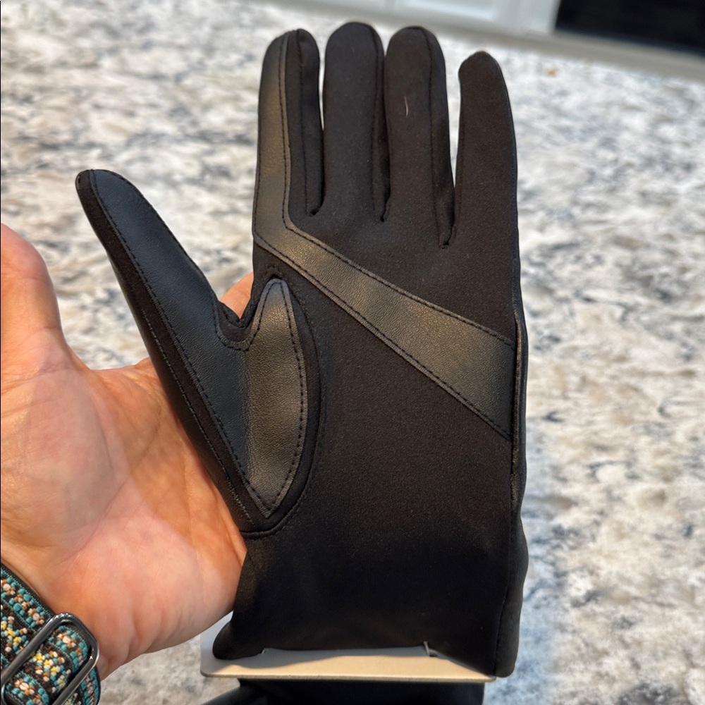 Isotoner Genuine Leather Touchscreen Gloves Black L/XL Warm Lined NWT - Picture 5 of 9